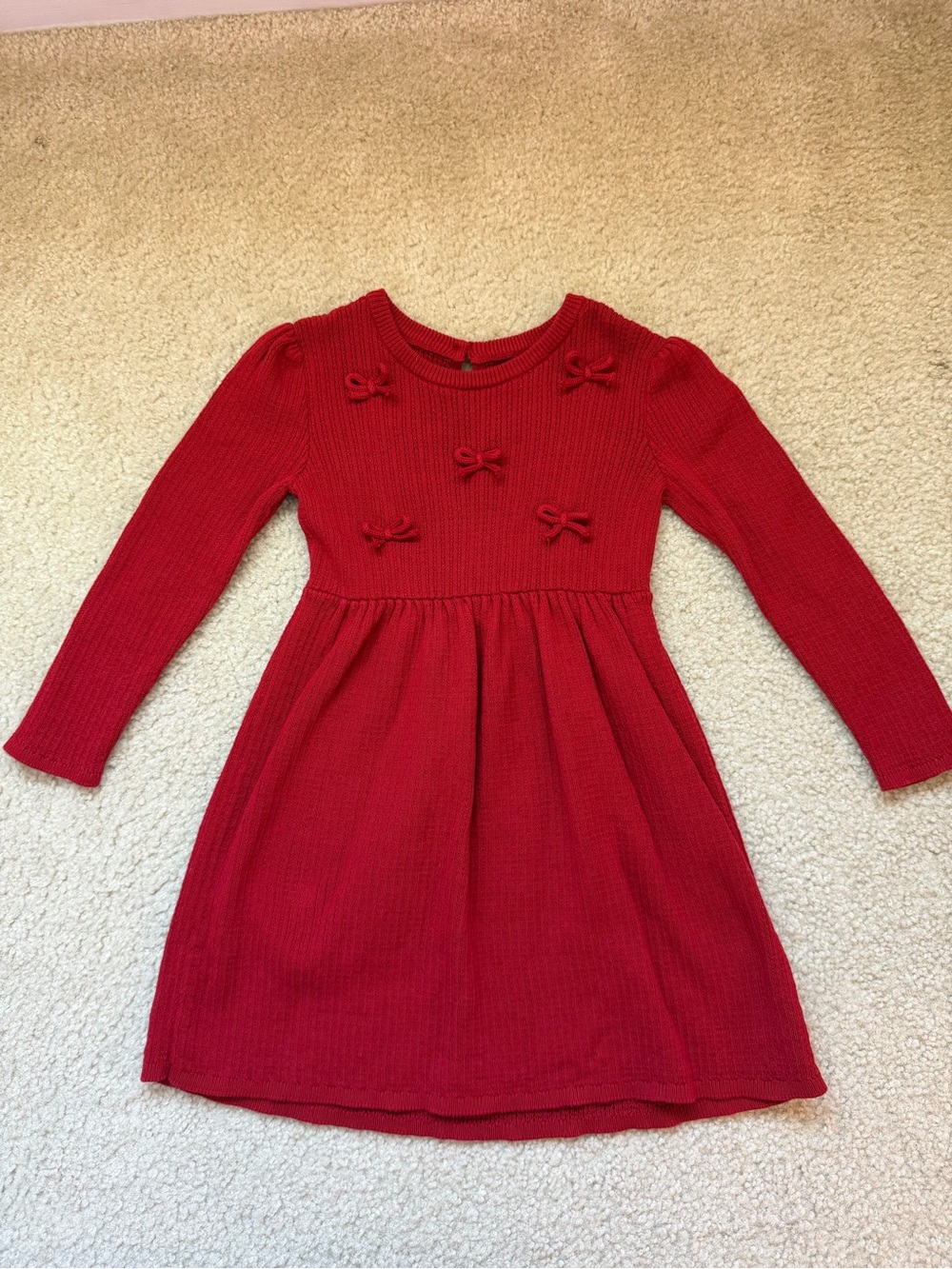 Little Planet by Carters Red Bow Sweater Dress 4T